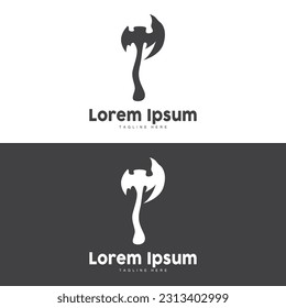 Axe Logo, Wood Cutting Tool Vector Icon, Silhouette Design, Retro Vintage Style