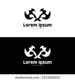 Axe Logo, Wood Cutting Tool Vector Icon, Silhouette Design, Retro Vintage Style