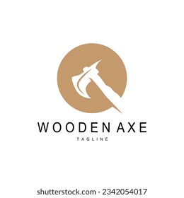 Ax-Logo, Holzschneidewerkzeug, Lumberjack-Vektorgrafik, einfaches Minimaldesign, Symbolvorlage