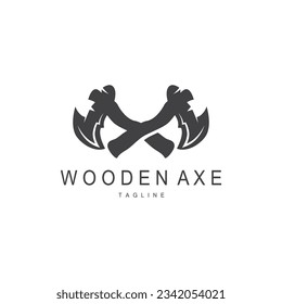 Axe Logo, Wood Cutting Tool, Lumberjack Vector, Simple Minimalist Design, Symbol Template