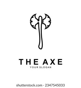 Logotipo Ax, Icono de vectores de herramienta de corte de madera, diseño de silueta, estilo de vintage retro