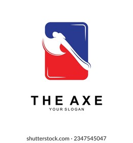 Axe Logo, Wood Cutting Tool Vector Icon, Silhouette Design, Retro Vintage Style