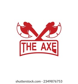 Ax-Logo, Holzschnitt-Tool-Vektorsymbol, Silhouettendesign, Retro-Vintage-Stil