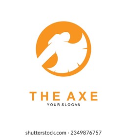 Axe Logo, Wood Cutting Tool Vector Icon, Silhouette Design, Retro Vintage Style