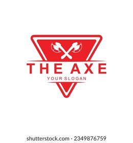Logotipo Ax, Icono de vectores de herramienta de corte de madera, diseño de silueta, estilo de vintage retro