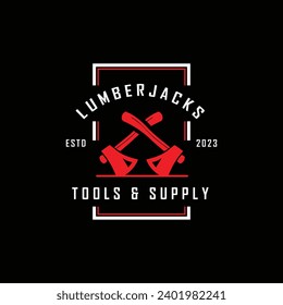 Axe Logo, Wood Cutting Tool Vector Icon, Silhouette Design, Retro Vintage Style