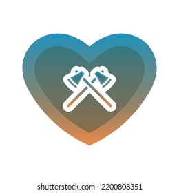 axe love logo gradient design template icon element