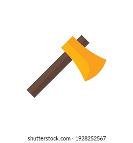 Axe, Lumberjack Equipment Flat Icon Logo Illustration Vector Isolated. Labour Day, May Day, Industry, And Construction Icon-Set. Suitable for Web Design, Logo, App, and Upscale Your Business.