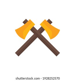 Ax, Vector De Ilustración Ilustración Con El Logotipo De Icono Plano De Los Equipos De Lumberjack Aislado. Día Del Trabajo, Día De Mayo, Industria Y Juego De Iconos De Construcción. Adecuado para diseño web, logotipo, aplicación y ampliación de su negocio.