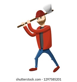 Axe up lumberjack icon. Cartoon of axe up lumberjack vector icon for web design isolated on white background