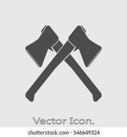 Axe lumberjack Icon isolated of flat style. Vector illustration.