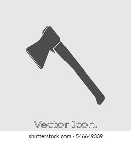 Axe lumberjack Icon isolated of flat style. Vector illustration.