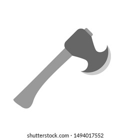 Axe or lumberjack with round edge. Vector illustration.