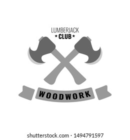 Axe or lumberjack with round edge. Vector illustration.