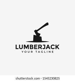 Axe, Lumberjack, Wood Logging Logo Design Template