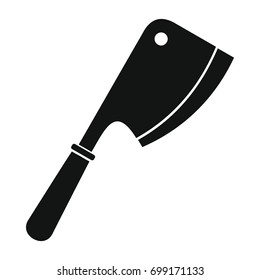 Axe for meat in black simple silhouette style icons vector illustration for design and web isolated on white background. Mmeat cleaver vector object for labels, advertising