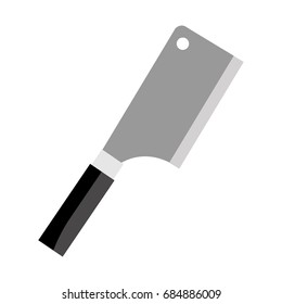 Axe for meat flat cartoon icon isolated on a white.
