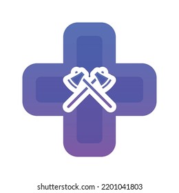 axe medical logo gradient design template icon element