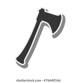axe medieval old and antique weapon armor equipment vector illustration