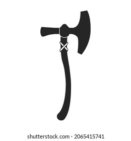 Axe of medieval vector black icon. Vector illustration weapon ancient on white background. Isolated black illustration icon axe of medieval .