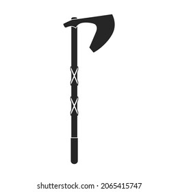 Ax des mittelalterlichen, schwarzen Vektorsymbol. Vektorgrafik-Waffe antike auf weißem Hintergrund. Einziger schwarzer Illustrationssymbol ax des Mittelalters .
