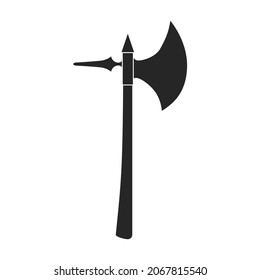 Axe of medieval vector black icon. Vector illustration weapon ancient on white background. Isolated black illustration icon axe of medieval .