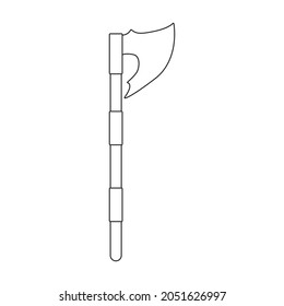 Axe of medieval vector outline icon. Vector illustration weapon ancient on white background. Isolated outline illustration icon axe of medieval .