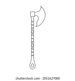 Axe of medieval vector outline icon. Vector illustration weapon ancient on white background. Isolated outline illustration icon axe of medieval .