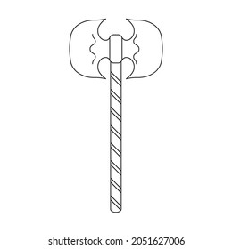 Ax des mittelalterlichen Vektorsymbol. Vektorgrafik-Waffe antike auf weißem Hintergrund. Einziger Umriss-Illustrationssymbol ax des Mittelalters .
