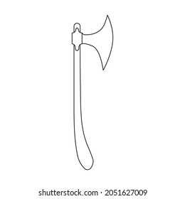 Axe of medieval vector outline icon. Vector illustration weapon ancient on white background. Isolated outline illustration icon axe of medieval .