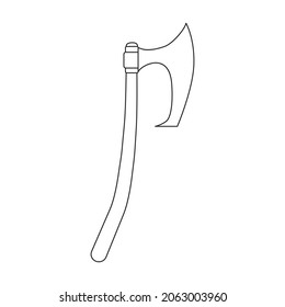 Axe of medieval vector outline icon. Vector illustration weapon ancient on white background. Isolated outline illustration icon axe of medieval .