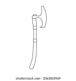 Ax des mittelalterlichen Vektorsymbol. Vektorgrafik-Waffe antike auf weißem Hintergrund. Einziger Umriss-Illustrationssymbol ax des Mittelalters .