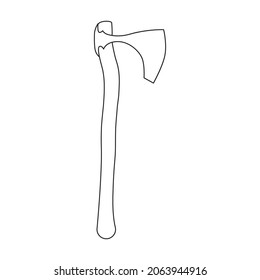 Axe of medieval vector outline icon. Vector illustration weapon ancient on white background. Isolated outline illustration icon axe of medieval .