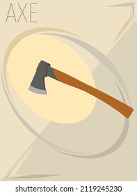 Axe Minimal Design Creative Vector Art Illustration