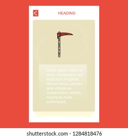 Axe  mobile vertical banner design design. Vector