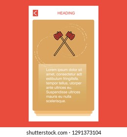 Axe  mobile vertical banner design design. Vector
