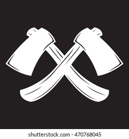 Axe monochrome vector illustration in black background