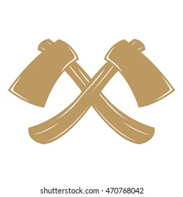 Axe monochrome vector illustration in white background retro color