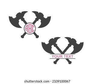 Ax Monogram Frame SVG, Fire fighter SVG, Ax Monogram SVG, Ax Clip Art, Ax Vector, 
