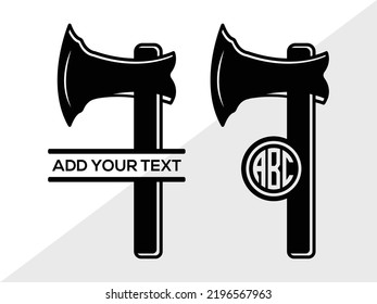 Axe Monogram SVG Printable Vector Illustration