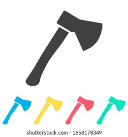 Axe multi color icon set. Simple glyph, flat vector of spring icons for ui and ux, website or mobile application