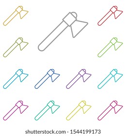 Axe multi color icon. Simple thin line, outline vector of construction tools icons for ui and ux, website or mobile application