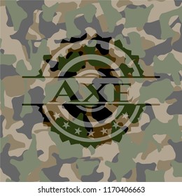 Axe on camouflage texture