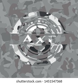 Axe on grey camo pattern