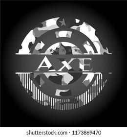 Axe on grey camouflage pattern
