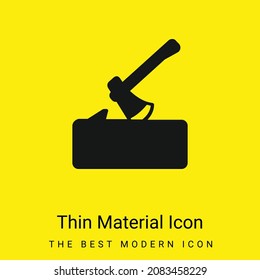 Axe On Log minimal bright yellow material icon
