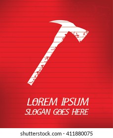 Axe on red background,poster grunge design