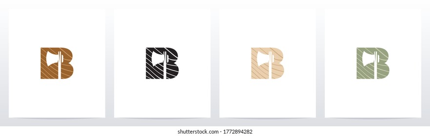 Axe On Wooden Letter Logo Design B