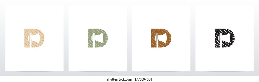 Axe On Wooden Letter Logo Design D