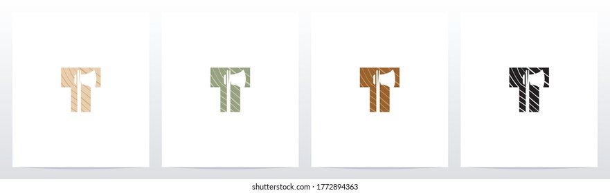 Axe On Wooden Letter Logo Design T